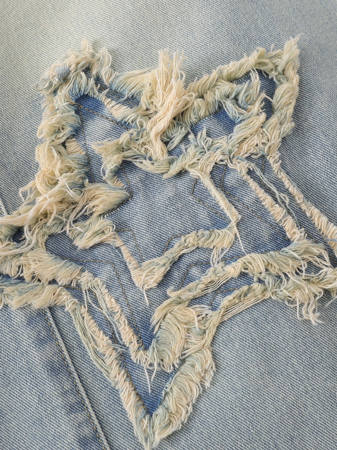 OYL-Lab Frayed Star Patch Wash Baggy Jeans