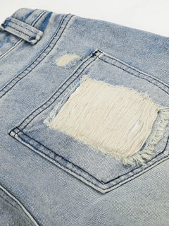 OYL-Lab Distressed Ripped Baggy Denim Jorts