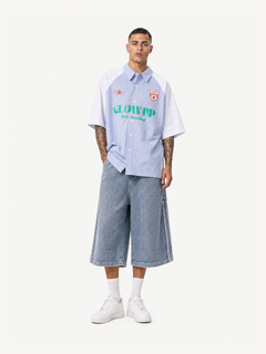 OYL-Lab  90s Varsity 94 Print Patchwork Shirt