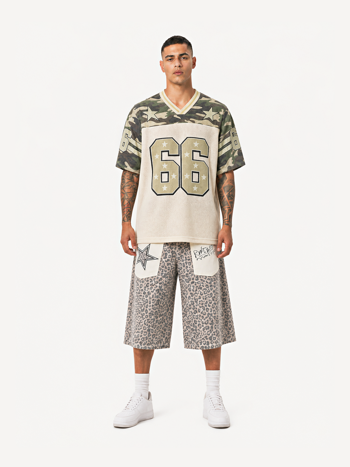 OYL-Lab Camo Panel #66 Star Football Jersey Tee