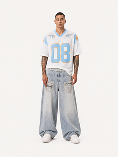OYL-Lab Leopard Patch Pocket Baggy Balloon Jeans